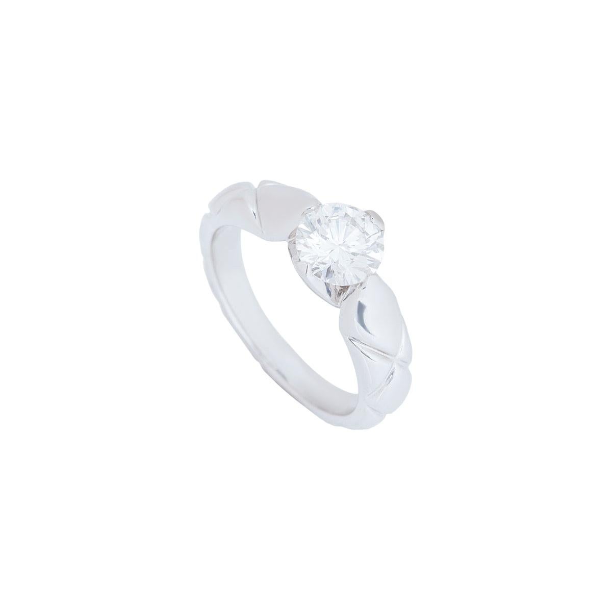 Chanel Platinum Diamond Coco Crush Ring 1.03 Carat GIA Certified