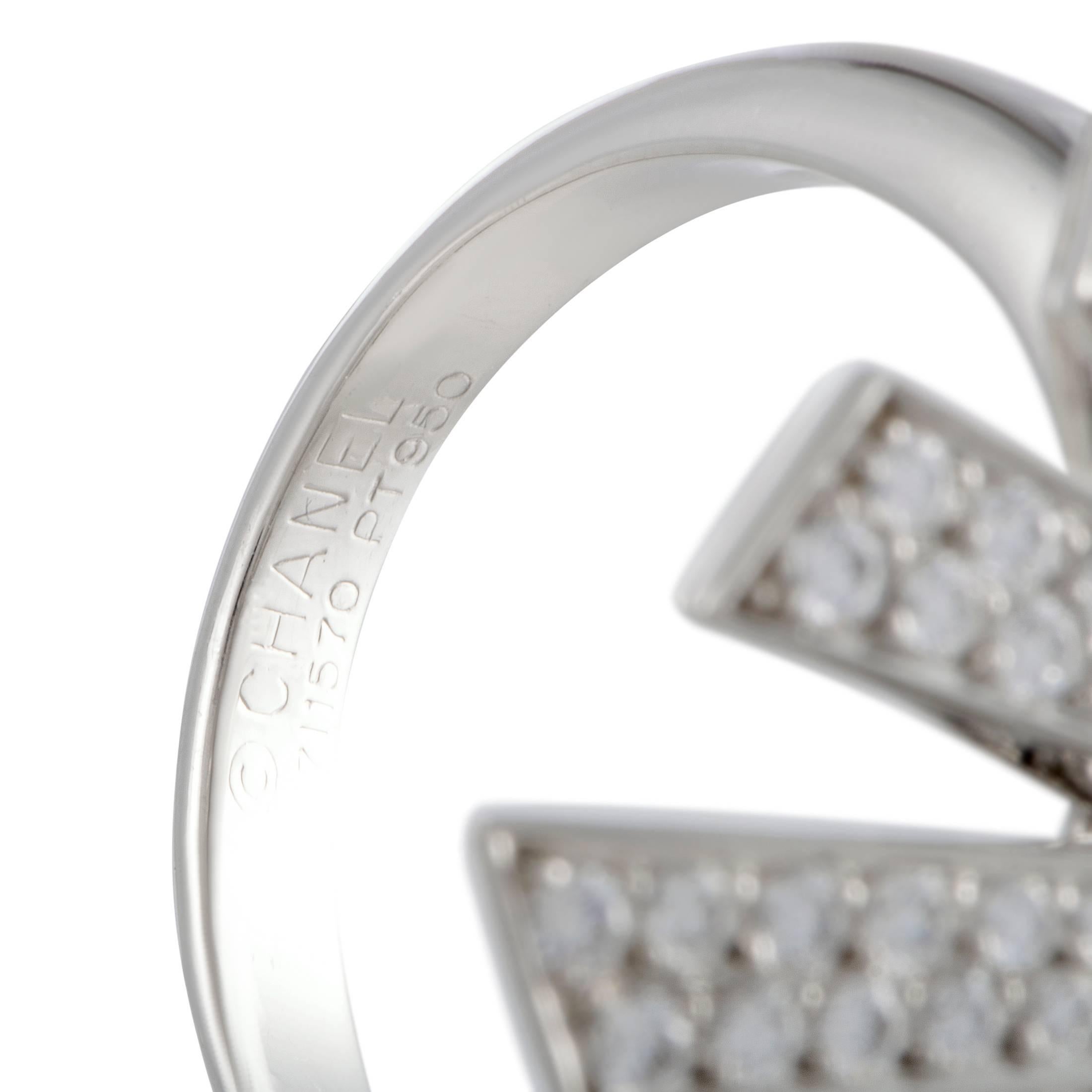 Women's Chanel Platinum Diamond Pave Cocktail Ring