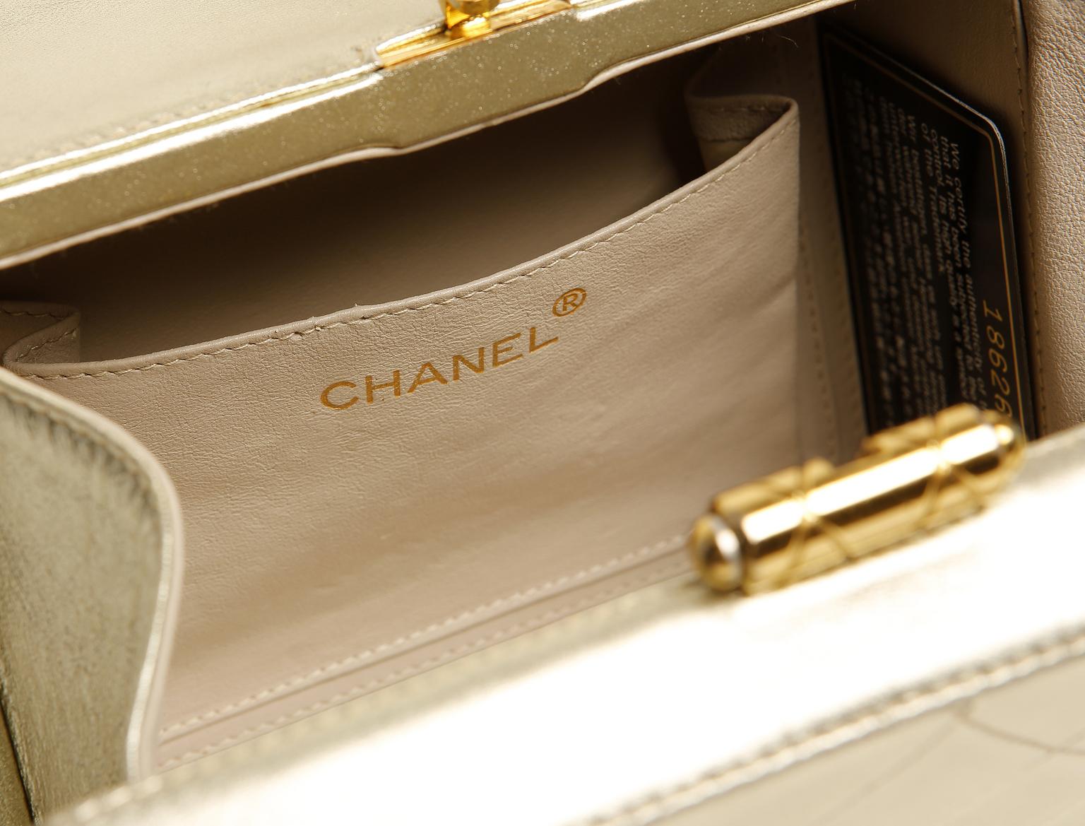 Chanel Platinum Leather Box Bag 6