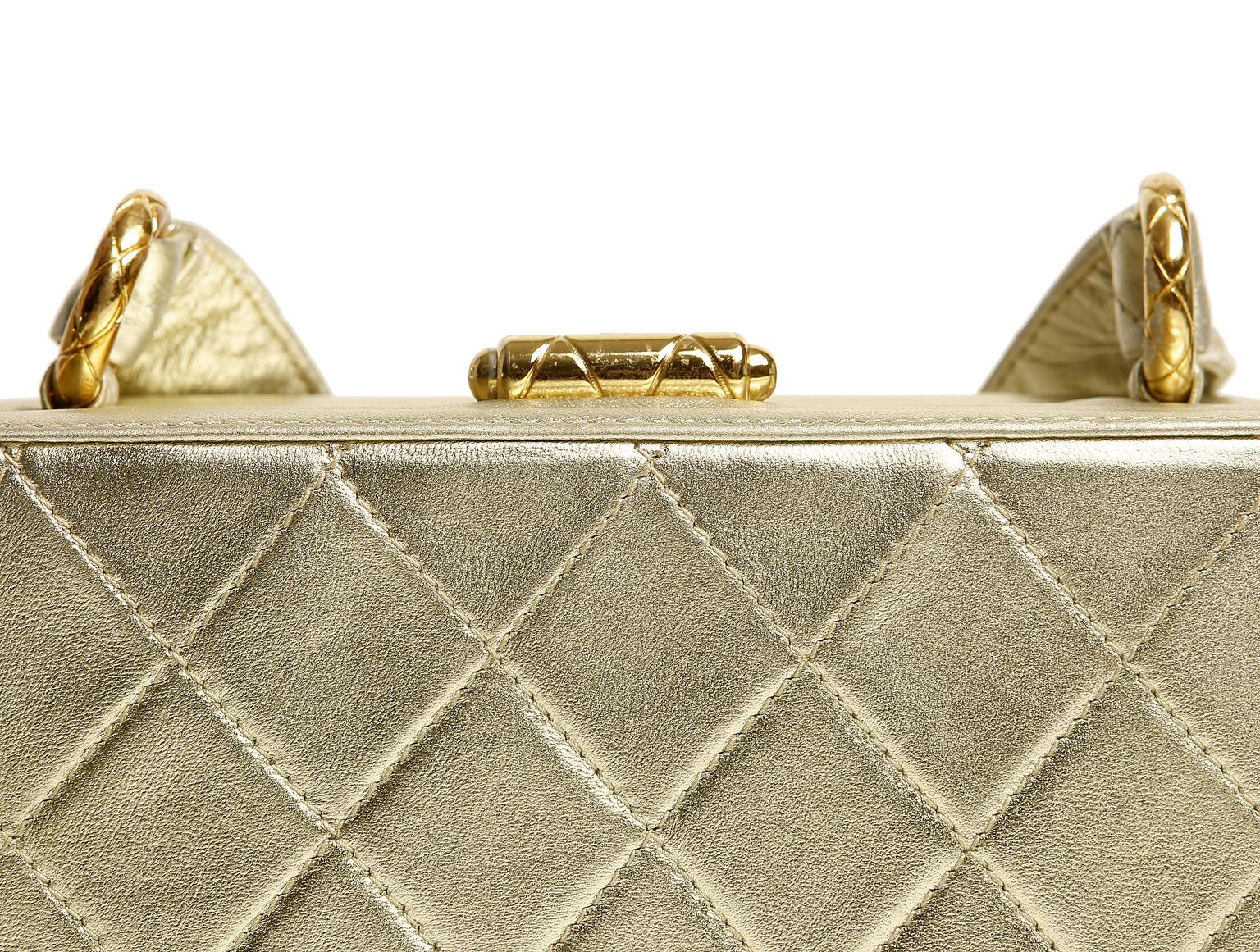 Chanel Platinum Leather Box Bag 1
