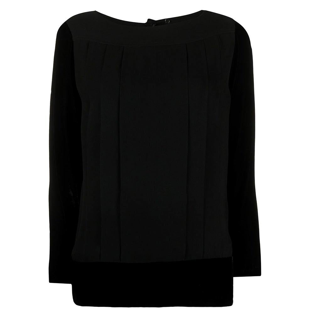 Chanel Pleated Black Top