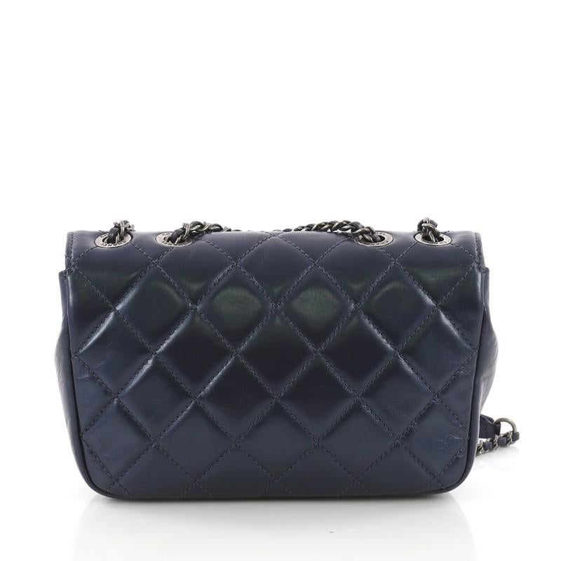 Black Chanel Pleated Chain Flap Bag Quilted Calfskin Small