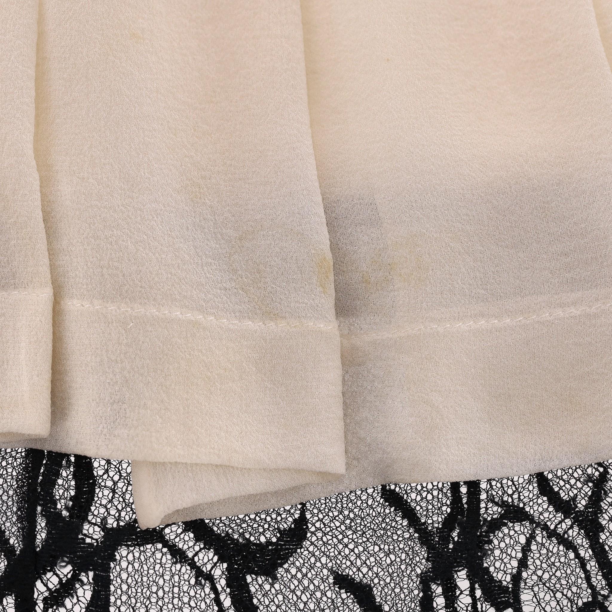 Chanel Pleated Silk Skirt With Lace Trim 4