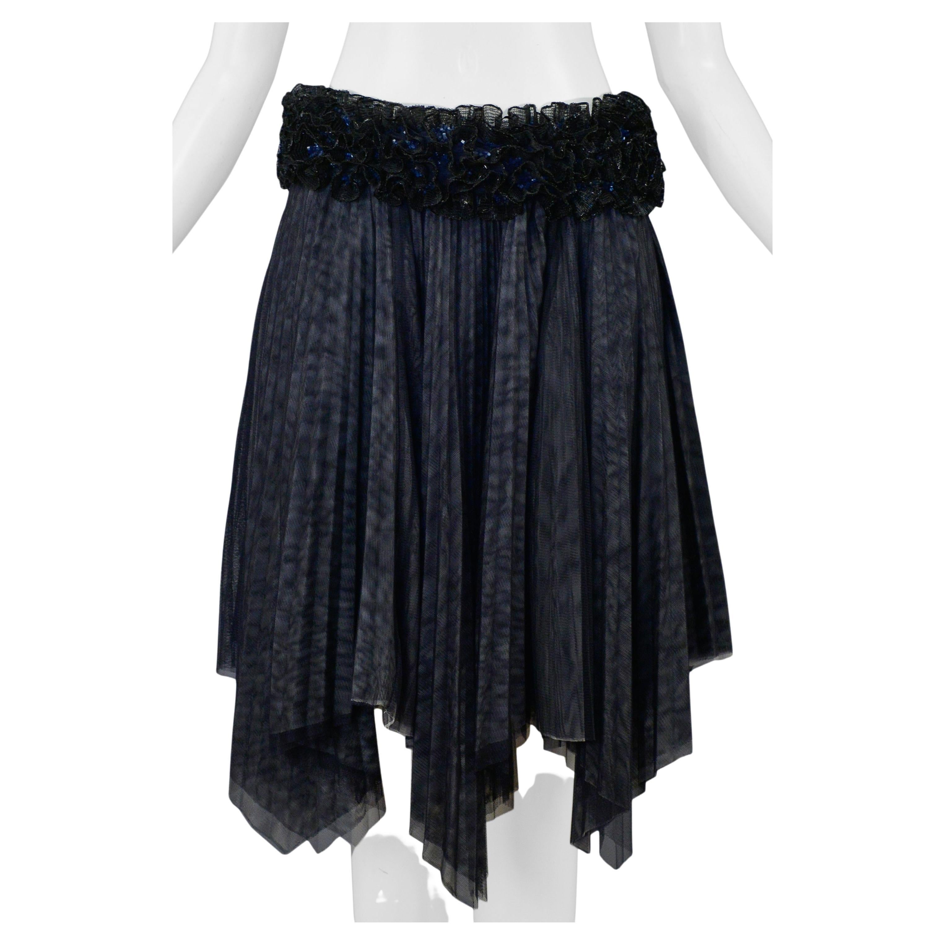 Chanel Pleated Skirt With Floral Sequin Waistband For Sale