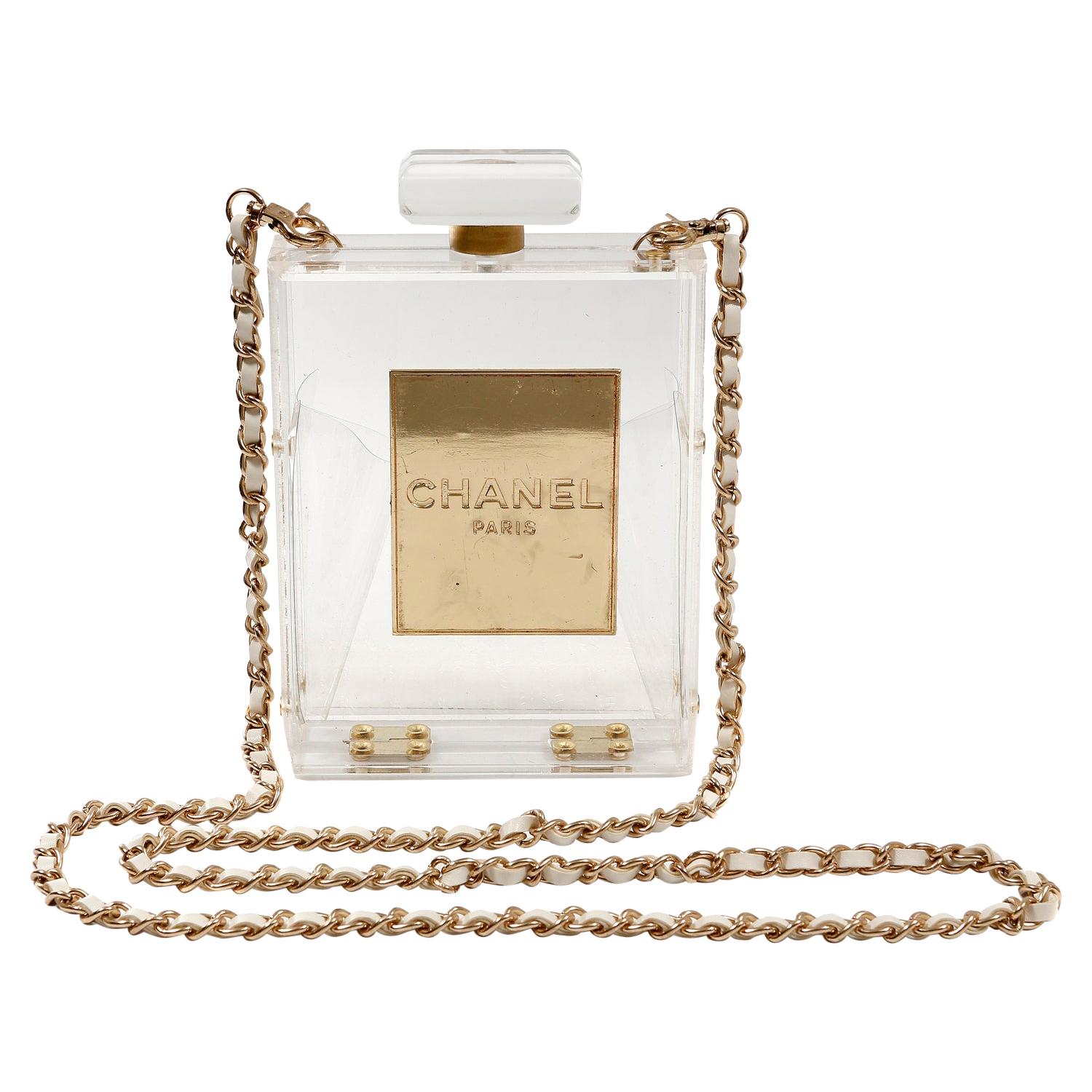 Chanel Ivory Jersey Evening Bag with Mirrored Pyramid Studs For Sale at  1stDibs