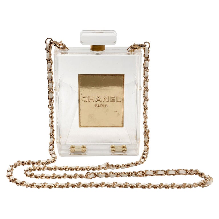 Chanel Plexiglass No. 5 Perfume Bottle Bag For Sale at 1stDibs | chanel  perfume bag, chanel perfume bottle bag, chanel no 5 bag