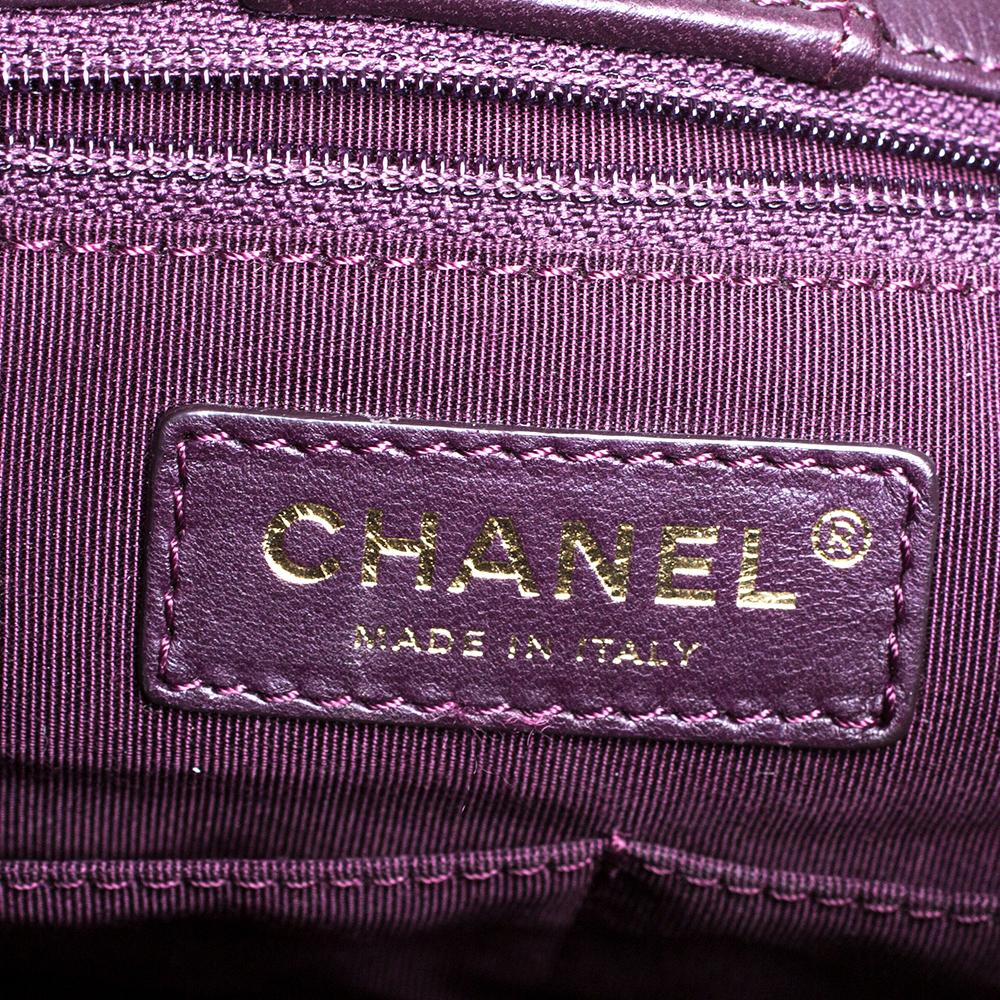 Chanel Plum Quilted Leather Timeless Classic Drawstring Bag 3