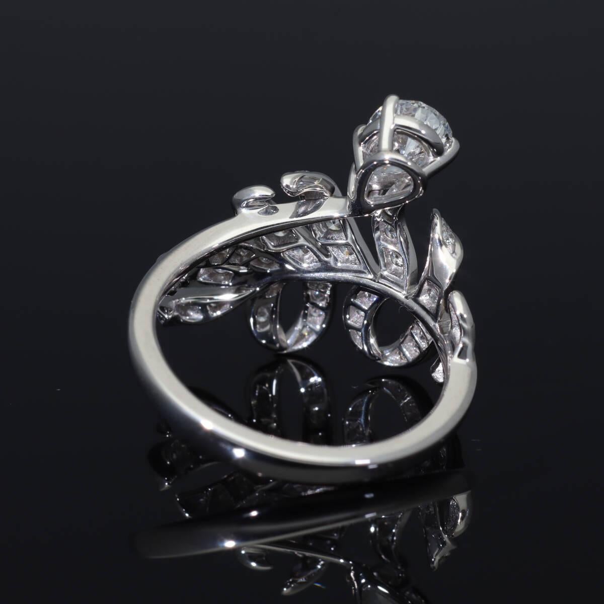 CHANEL Plume de chanel Anillo de oro blanco GIA 0,50 ct E-VVS1 K18 US 5 1/4 en venta 7