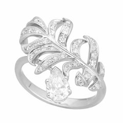 CHANEL Plume de chanel Diamant GIA 0,50ct E-VVS1 K18 Weißgold Ring US 5 1/4