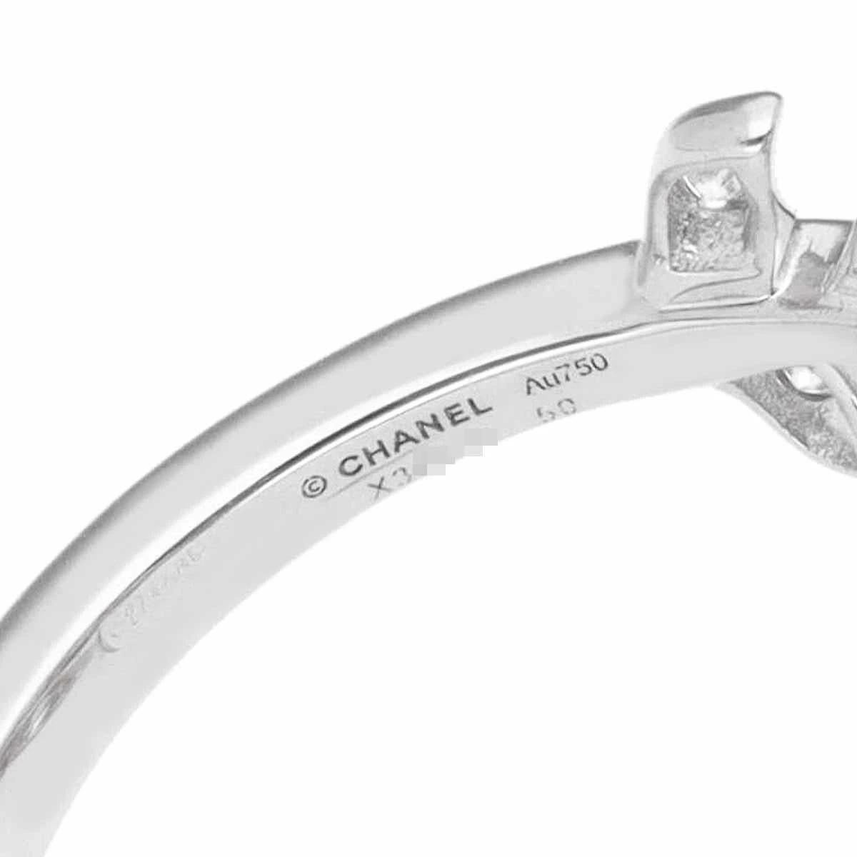 CHANEL Plume de chanel Diamond GIA 0.50ct E-VVS1 K18 White Gold Ring US 5 1/4 For Sale 1