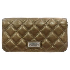 Chanel PNY- Paris New York Brown Quilted Zippy Wallet Zip Around 860607