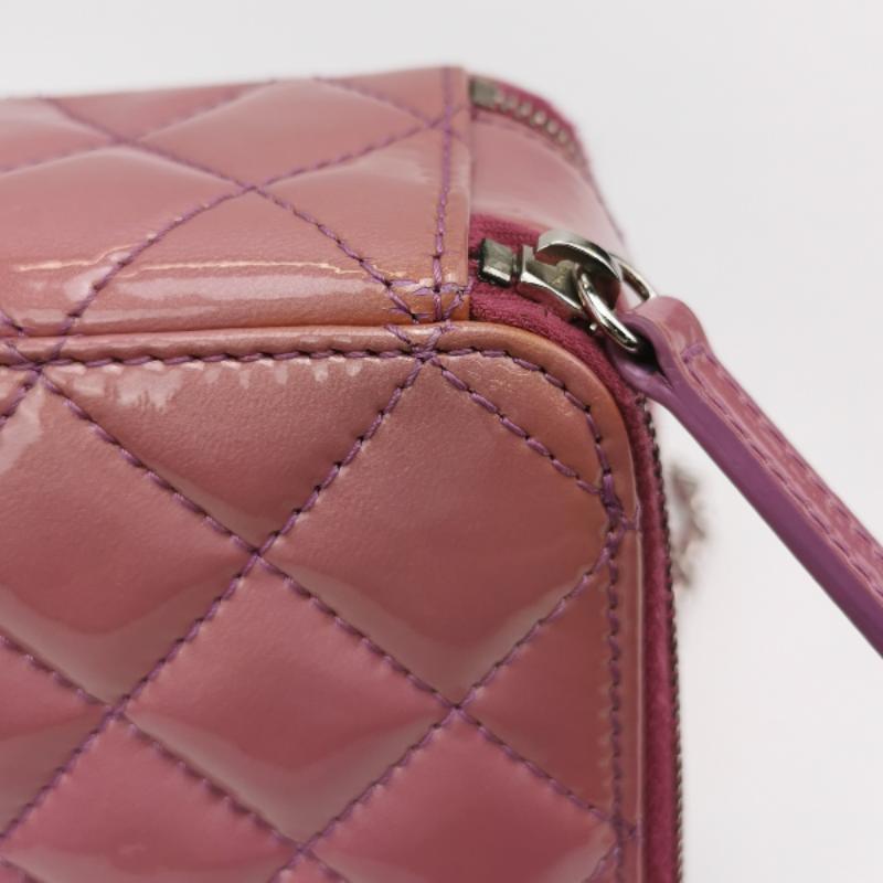 Chanel Tasche Box Kameratasche 2014-2015 Kleine rosa Lavendar Lackleder im Angebot 7