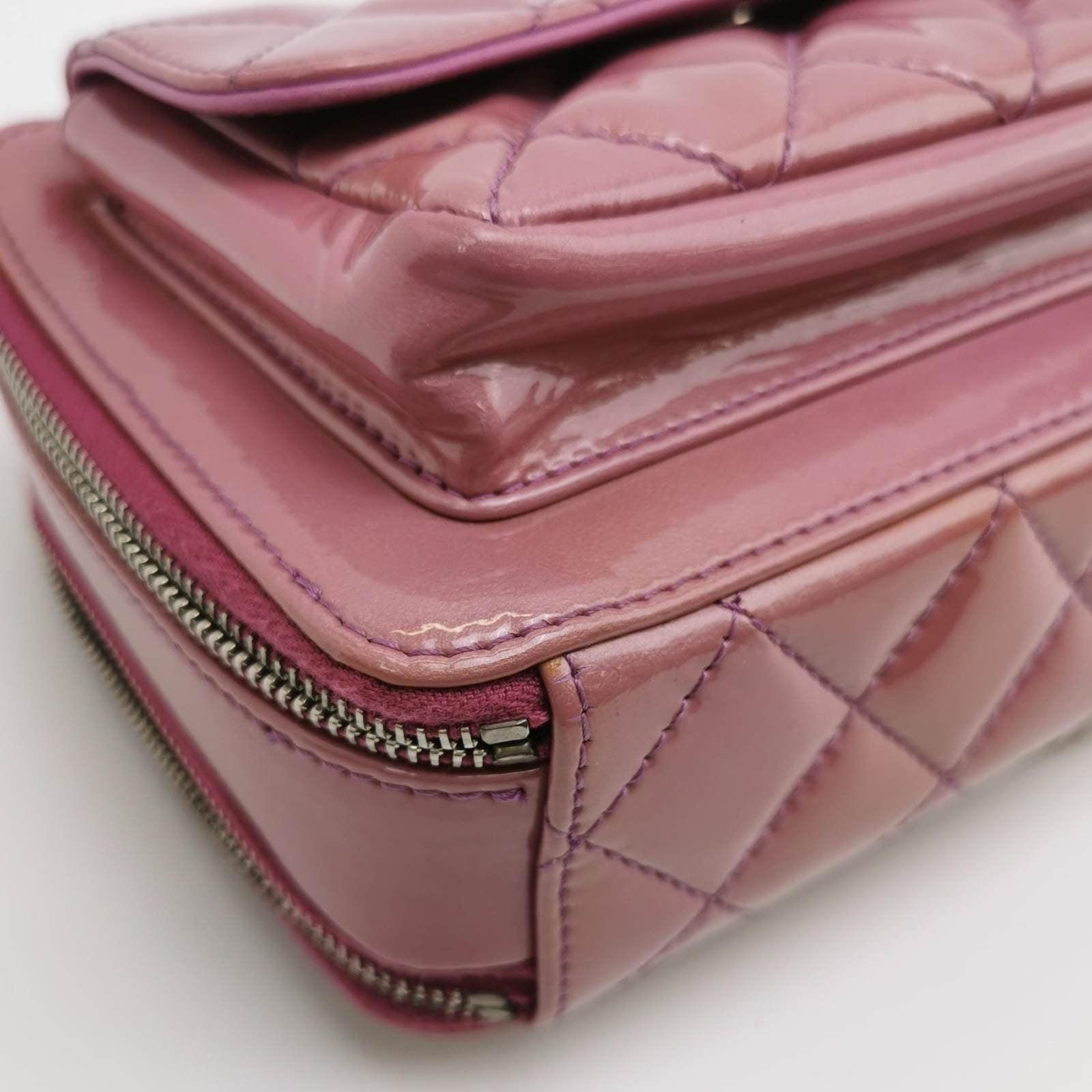 Chanel Tasche Box Kameratasche 2014-2015 Kleine rosa Lavendar Lackleder im Angebot 3