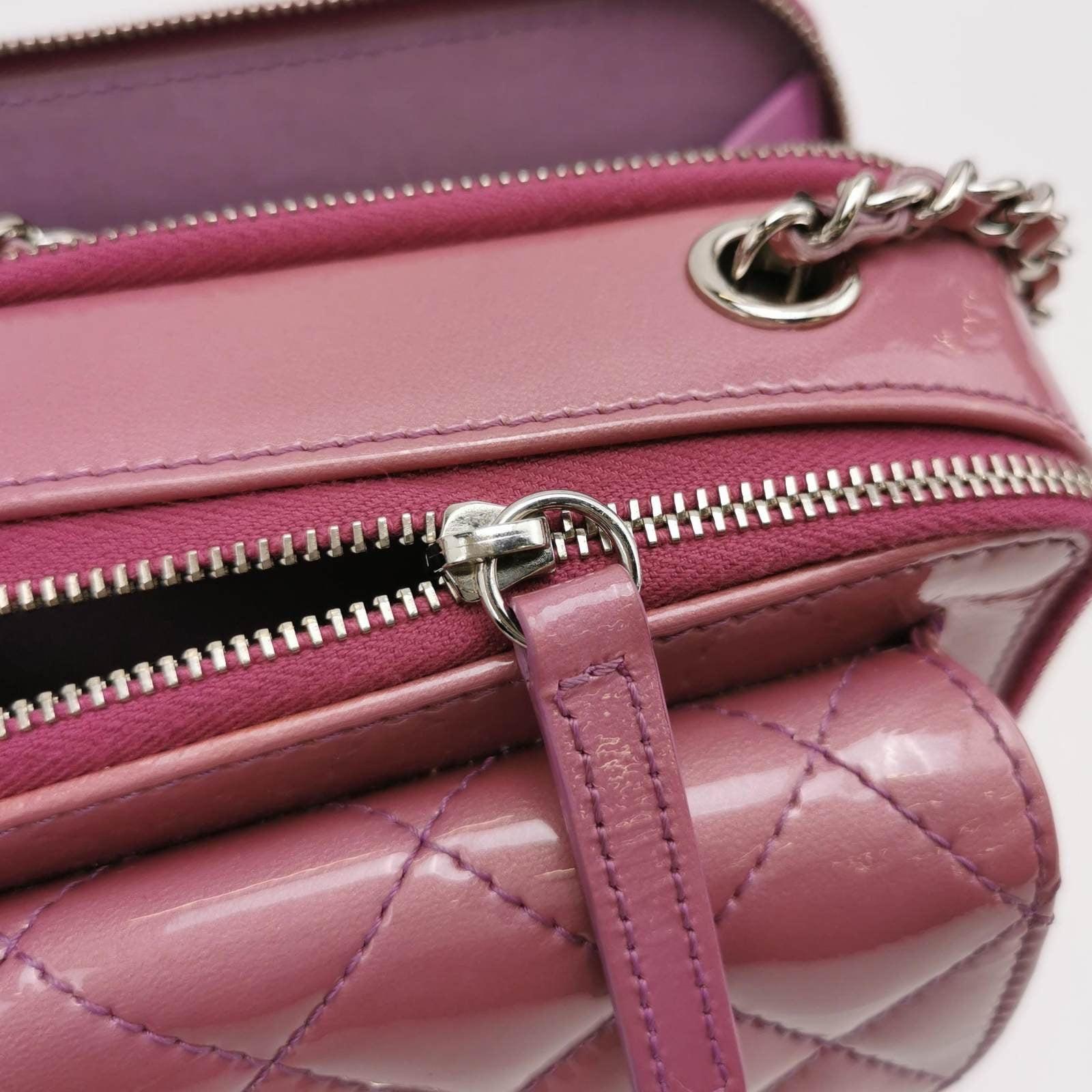 Chanel Tasche Box Kameratasche 2014-2015 Kleine rosa Lavendar Lackleder im Angebot 4