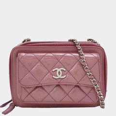 Chanel Pocket Box Camera Bag 2014-2015 Small Pink Lavendar Patent Leather