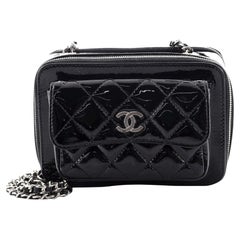Chanel Tasche Box Kameratasche Gesteppte Lackleder Mini