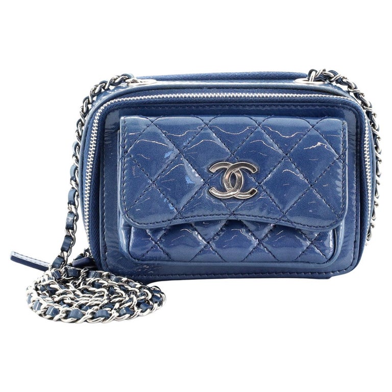 Chanel Pocket Box Camera Case Quilted Patent Mini at 1stDibs