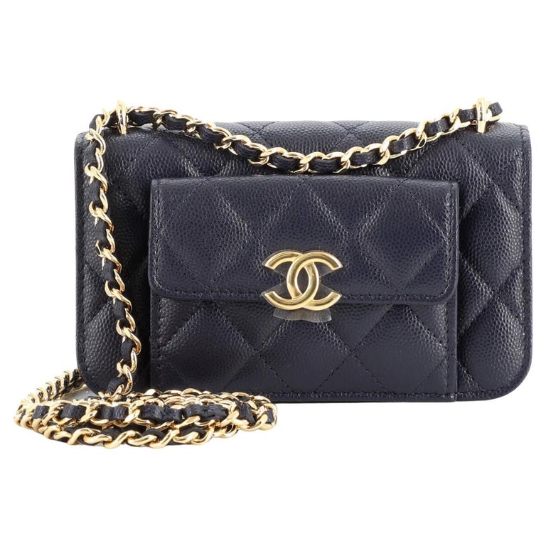 Chanel Black Quilted Calfskin Chain Handle Shopping Bag