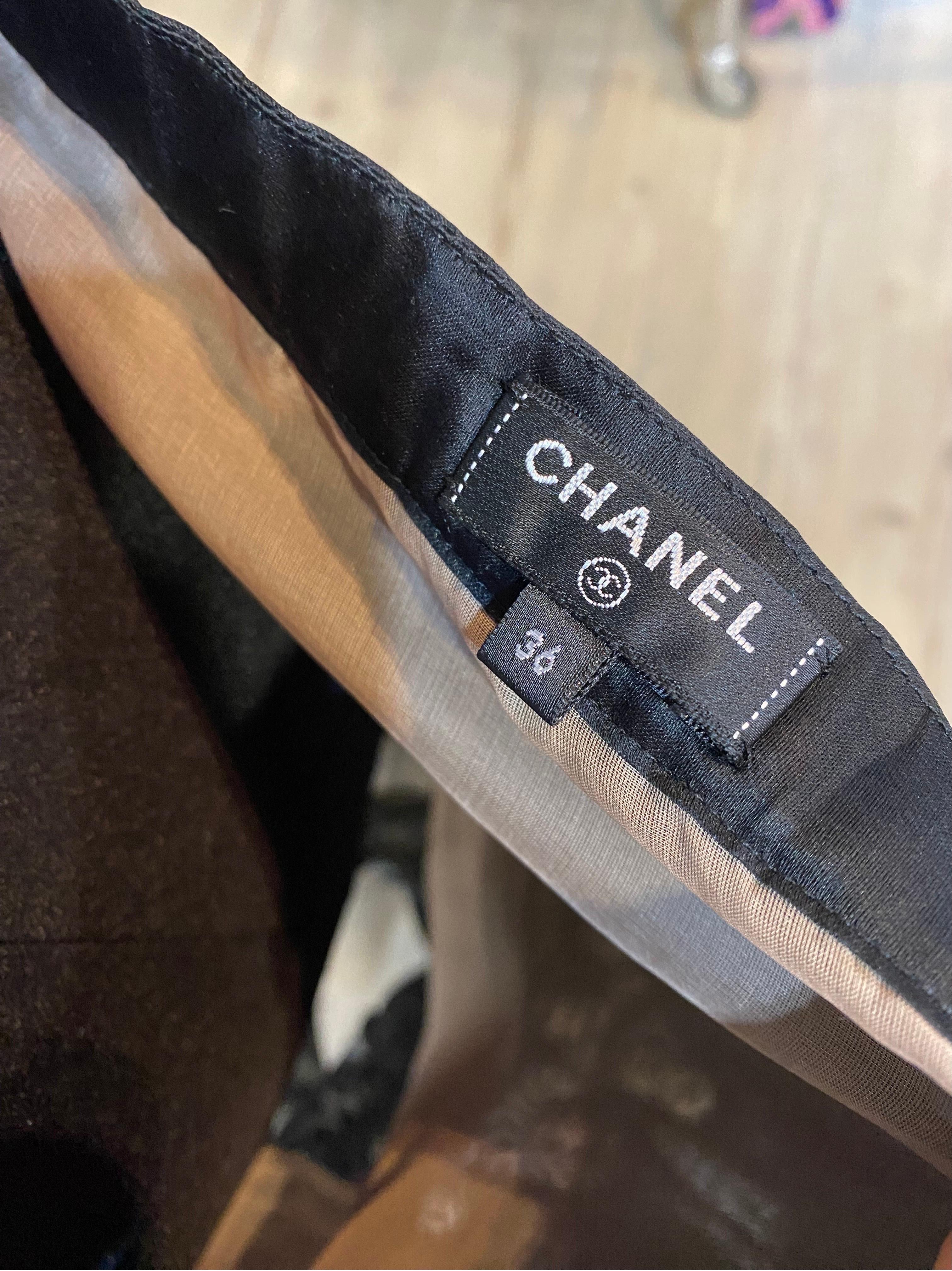 Chanel pois long silk black Skirt 1