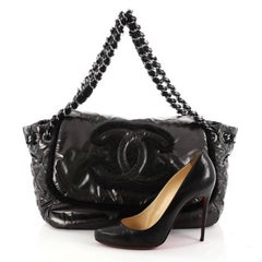 Chanel Polar Accordion Flap Bag Vinyl with Mohair