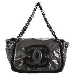 Chanel Polar Accordion Flap Bag Vinyl with Mohair