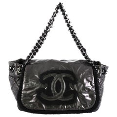 Chanel Polar Accordion Flap Bag Vinyl with Mohair
