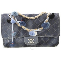 Chanel Pom Pom CC Flap Bag Printed Denim Medium