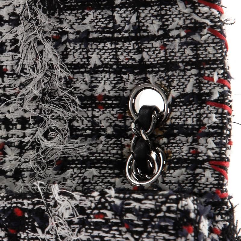 Chanel Pom Pom CC Flap Bag Quilted Tweed Medium 5
