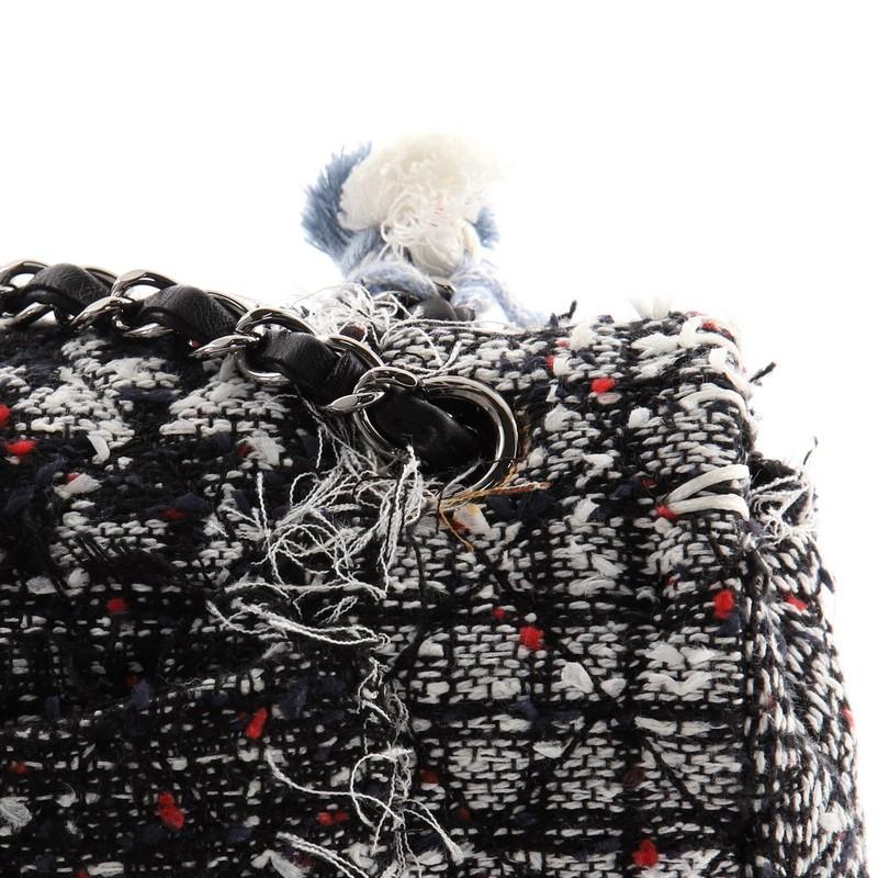 Chanel Pom Pom CC Flap Bag Quilted Tweed Medium 2