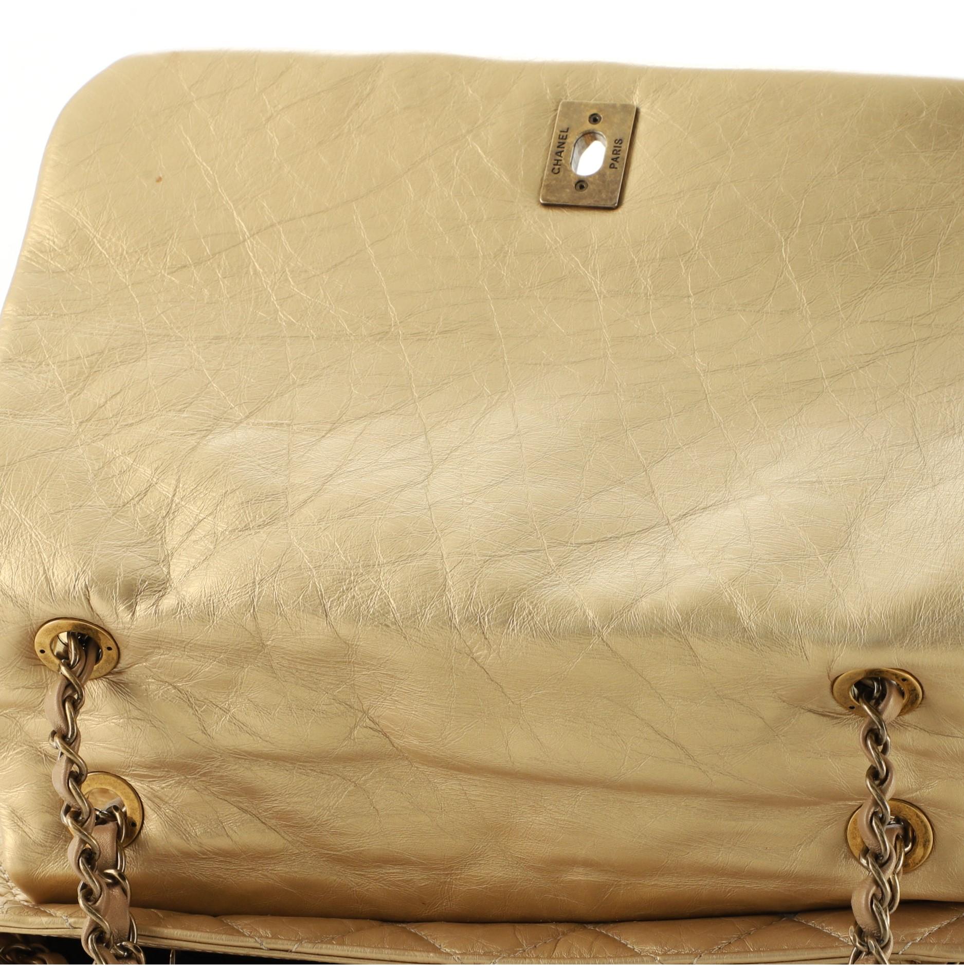 Chanel Pondichery Klappe Tasche aus gestepptem gealtertem Kalbsleder groß 3
