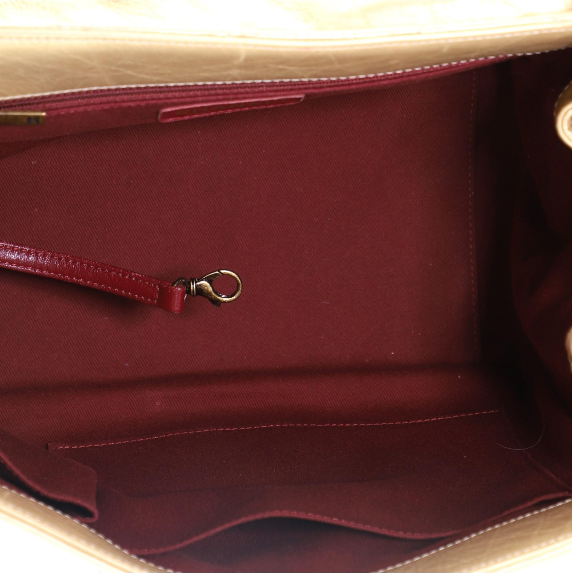 Chanel Pondichery Klappe Tasche aus gestepptem gealtertem Kalbsleder groß 4