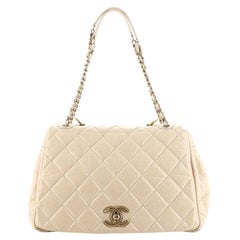 Chanel Pondichery Flap Bag Quilted Aged Calfskin Large