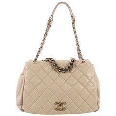 Chanel Pondichery Flap Bag Quilted Aged Calfskin Large