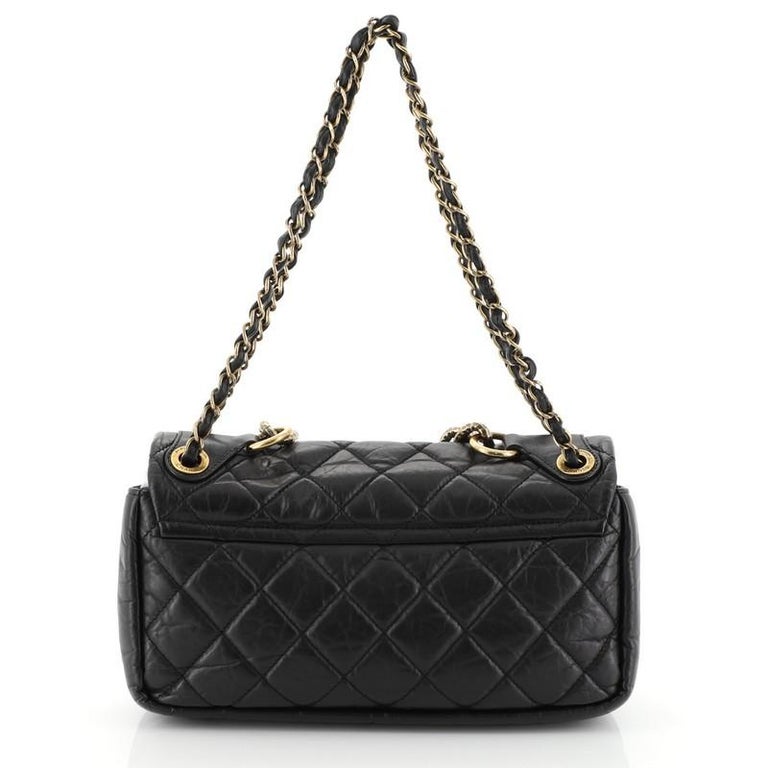 Chanel Pondichery Flap Bag Quilted Aged Calfskin Medium