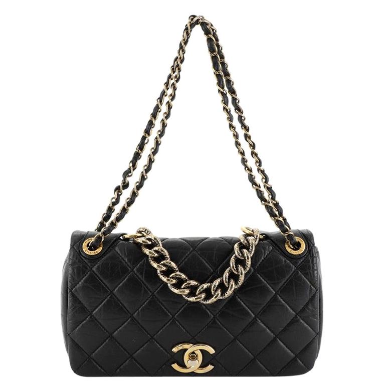 Chanel Pondichery Flap Bag Quilted Aged Calfskin Medium at 1stDibs