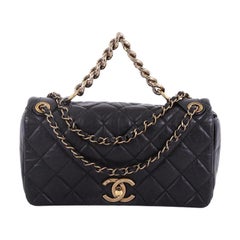 Chanel Pondichery Sac à rabat en veau vieilli matelassé petit modèle