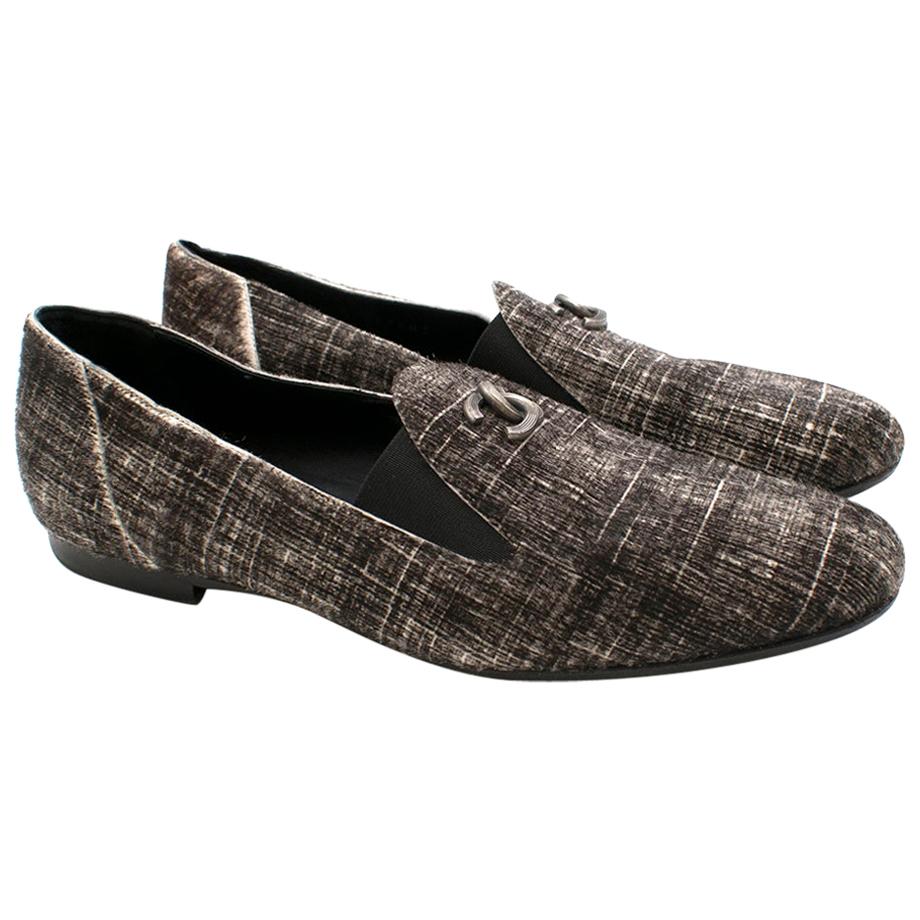 Chanel Pony Hair Check CC Loafers - Size 38.5 For Sale