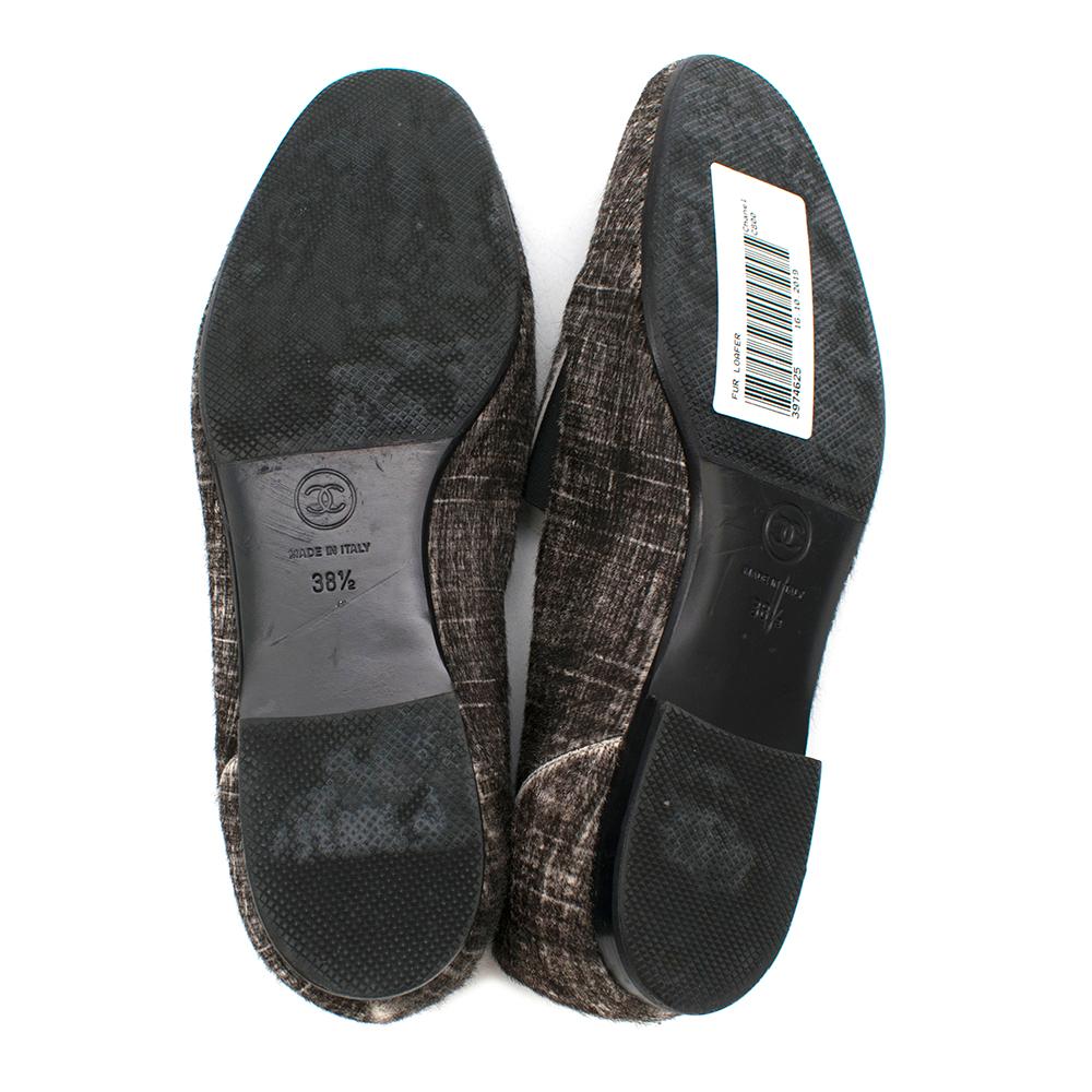 Chanel Pony Hair Check CC Loafers - Size EU 38.5 In Excellent Condition For Sale In London, GB