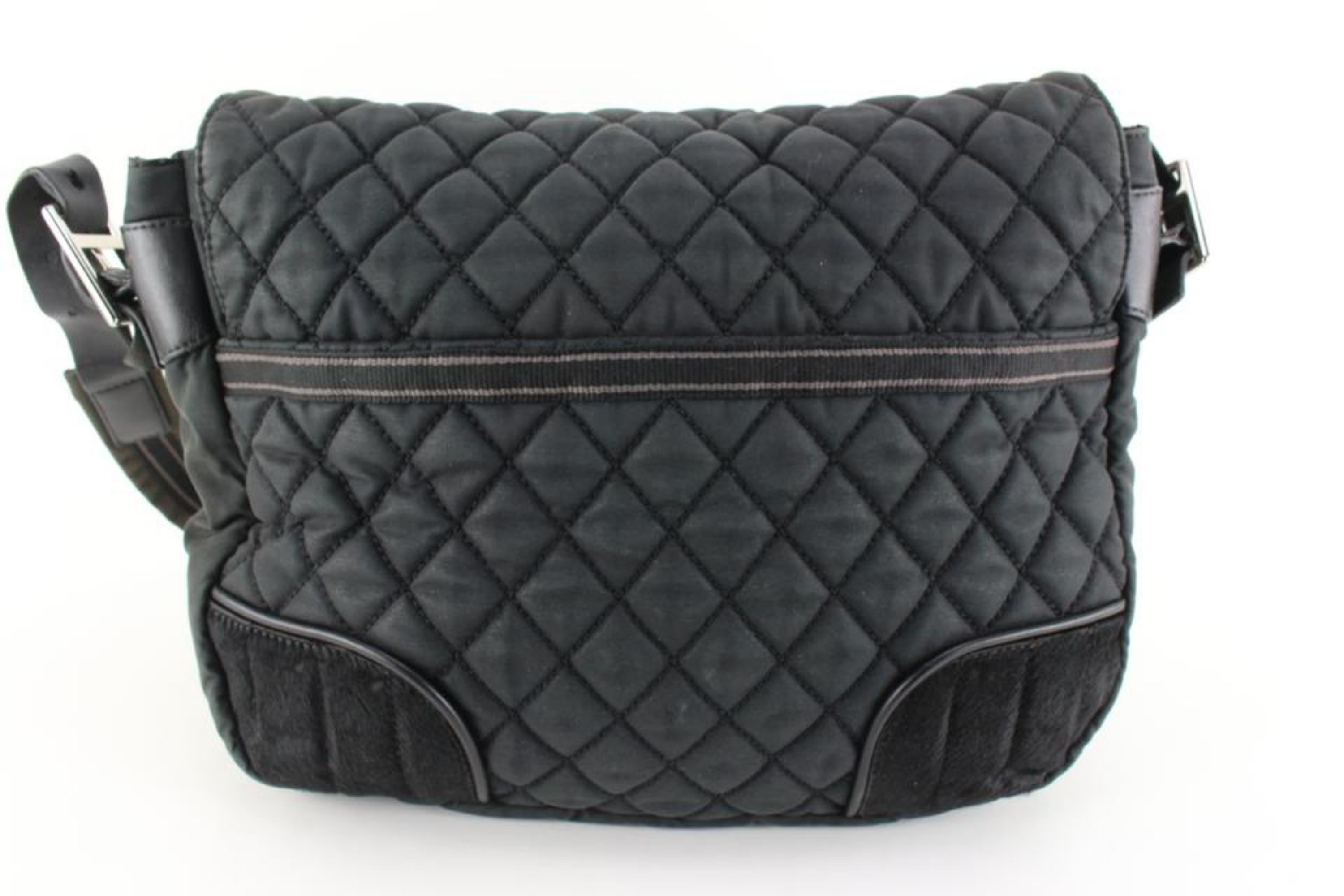 Chanel Pony Hair Quilted Charcoal CC Sports Logo Messenger Crossbody 42cc722s For Sale 3
