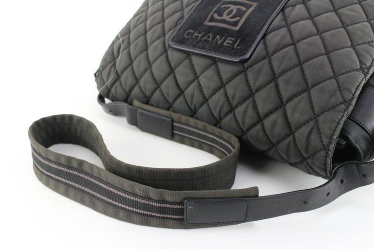 Chanel Pony Hair Quilted Charcoal CC Sports Logo Messenger