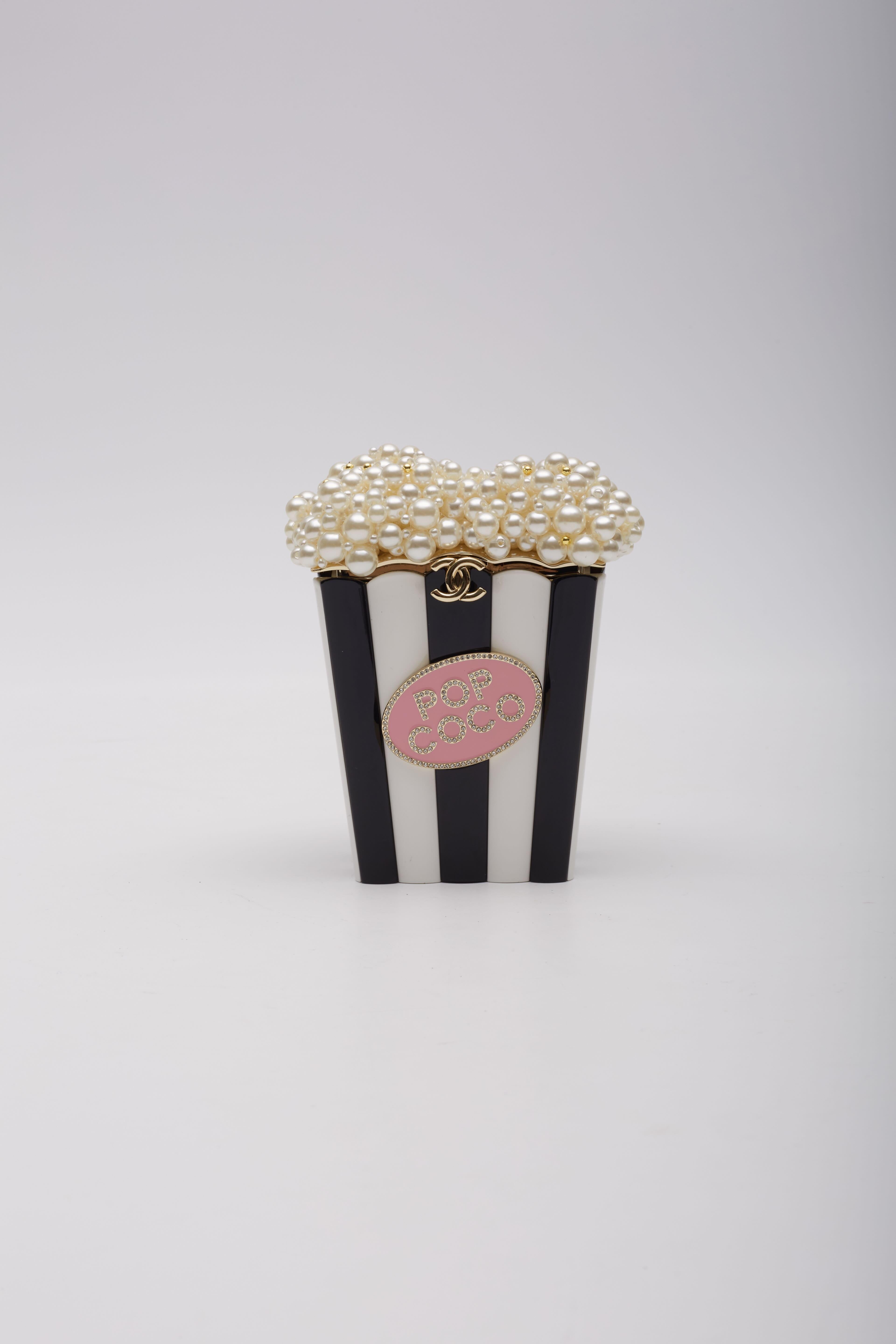 Brown Chanel Popcorn Pearl Pop Coco Minaudiere Bag