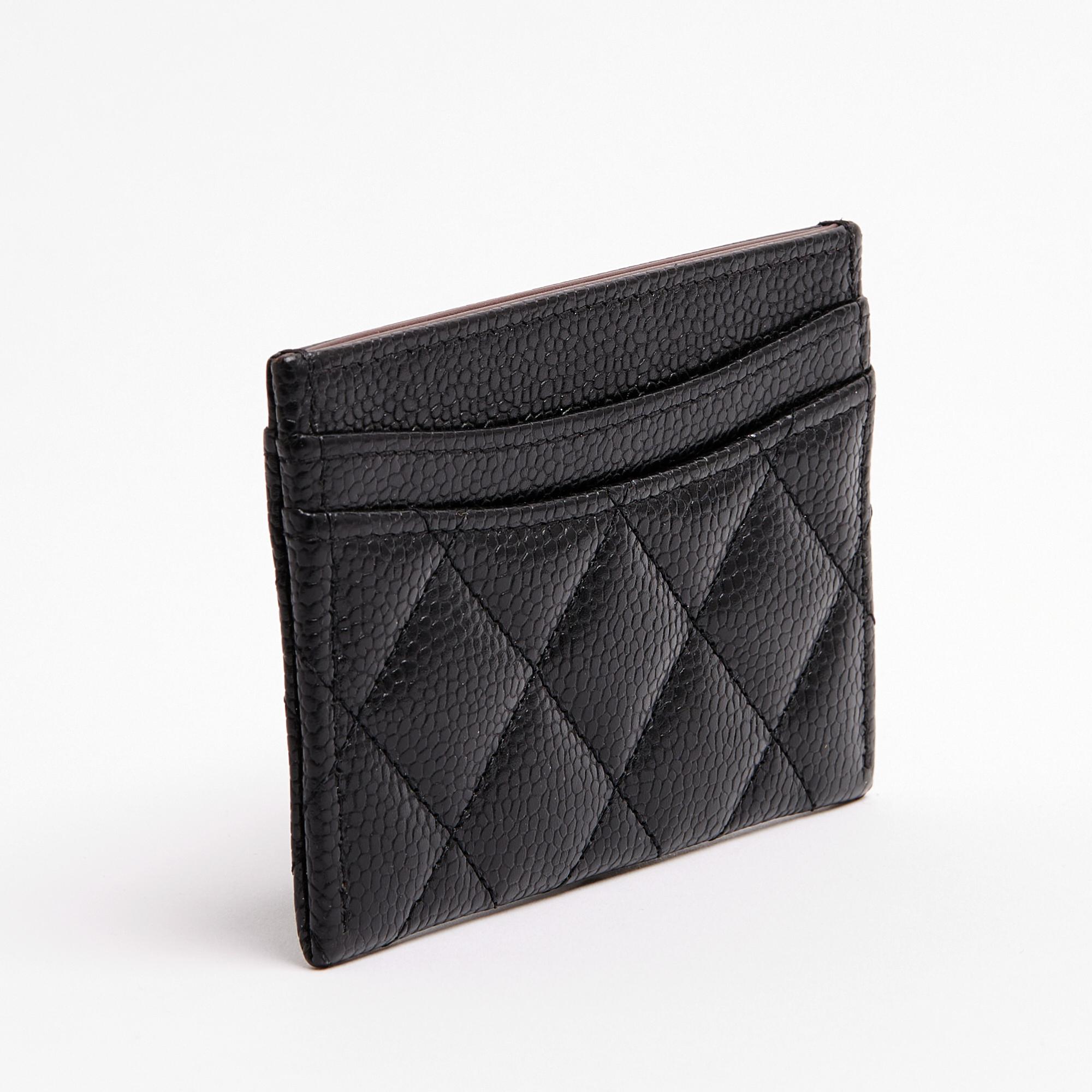 Chanel Porte Carte Classique Cuir Noir Golden CC Card Holder Wallet Pristine Excellent état - En vente à PARIS, FR