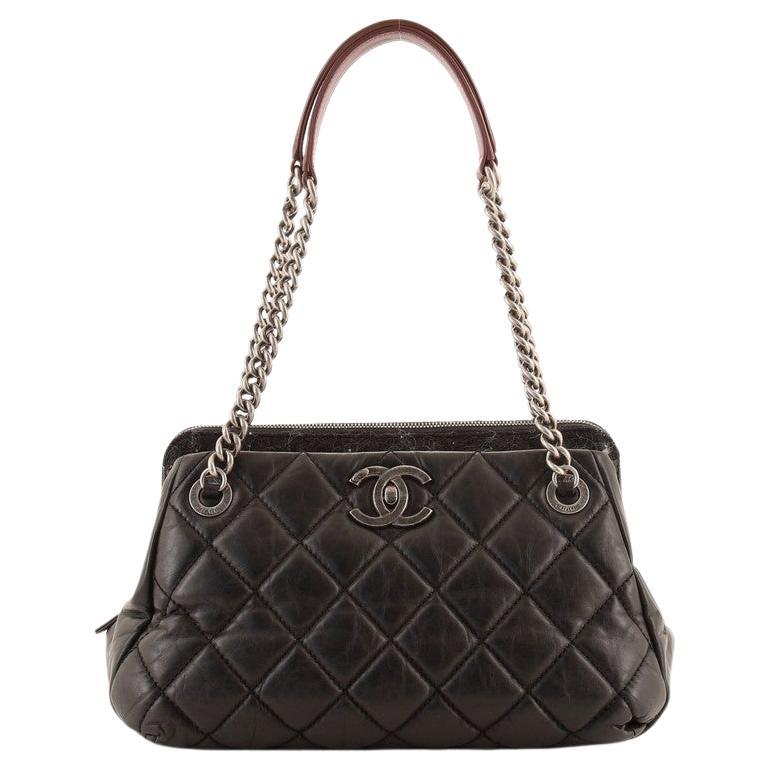 Chanel  Portobello Bowler Bag Quilted Aged Calfskin and Tweed Medium