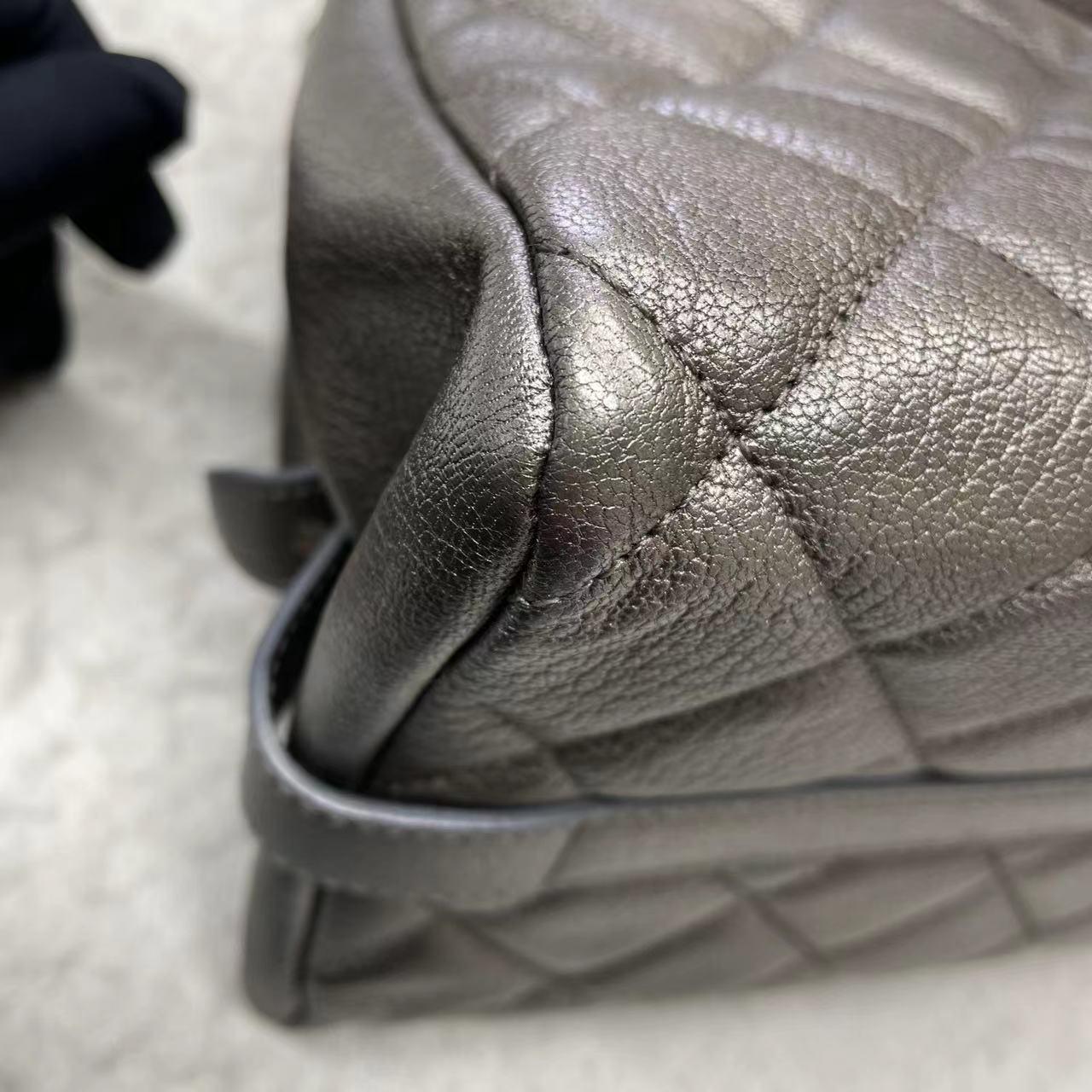 Chanel Portobello ChainTote Bag Bronze Metallic Silver Calfskin For Sale 14