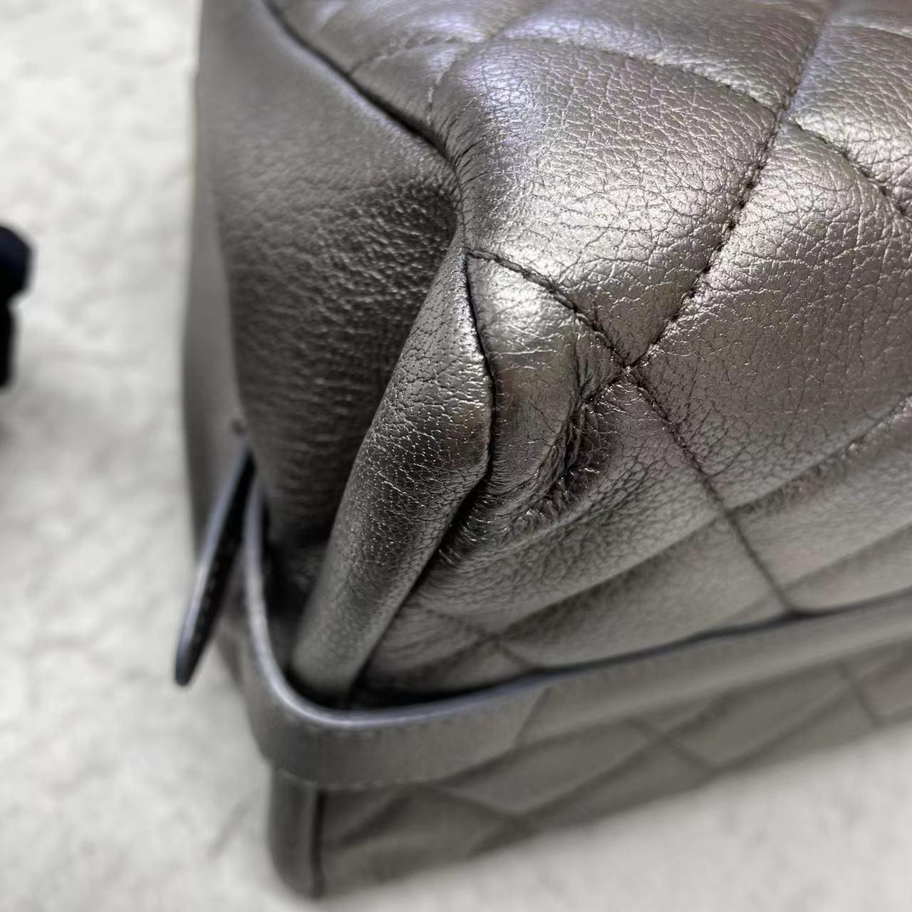 Chanel Portobello ChainTote Bag Bronze Metallic Silver Calfskin For Sale 16
