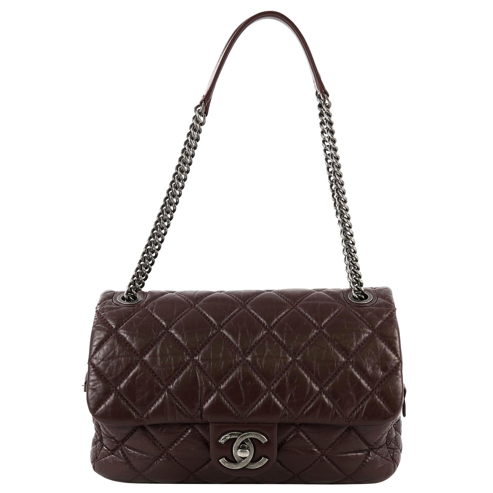 Chanel Portobello Flap Bag Quilted Aged Calfskin Jumbo