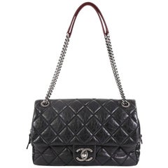 Chanel Portobello Flap Bag Quilted Aged Calfskin with Tweed Jumbo