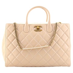 Chanel Portobello Logo Tote Quilted Lambskin Large