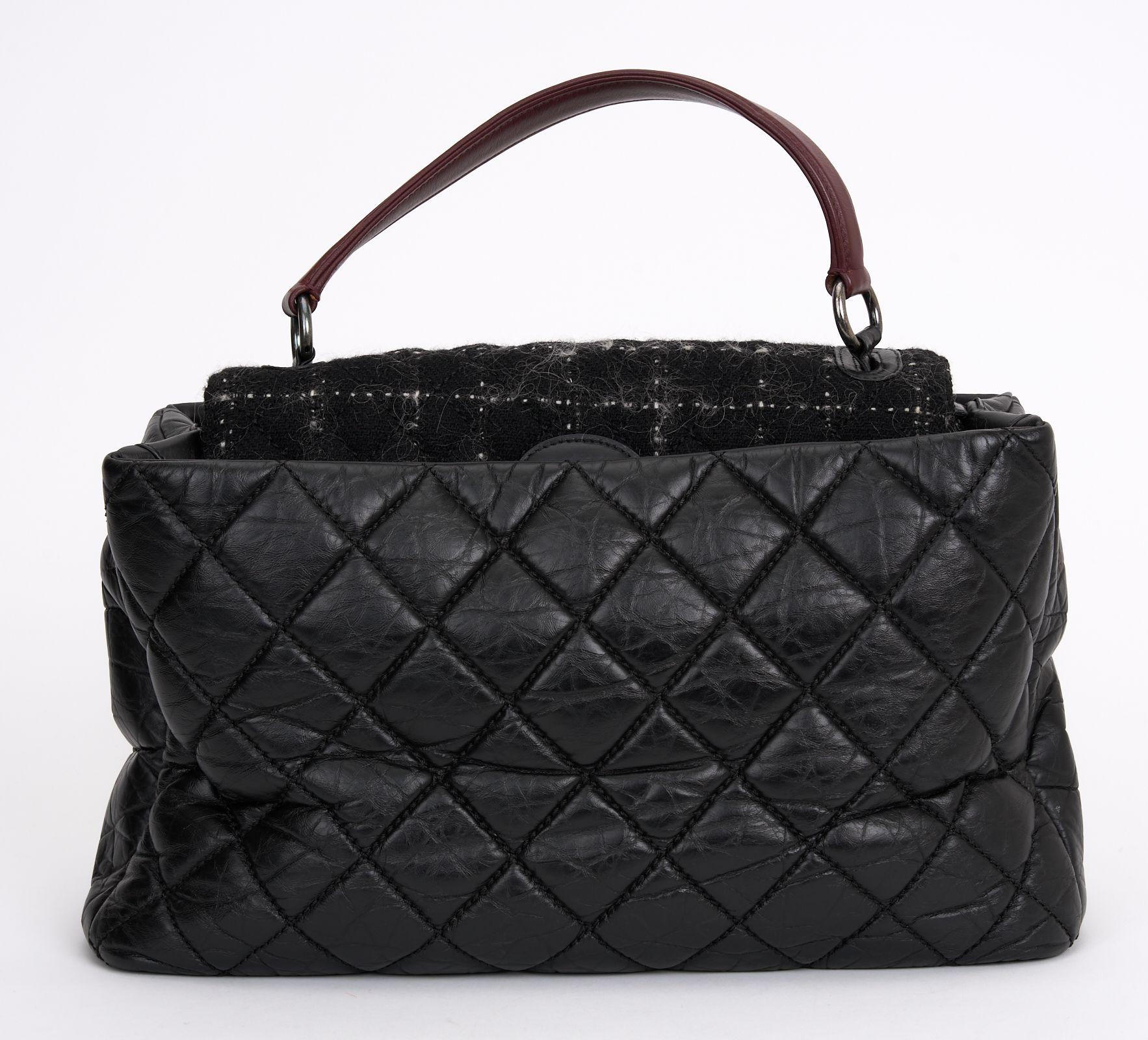 Chanel Portobello Quilted Calfskin/Tweed In Excellent Condition For Sale In West Hollywood, CA