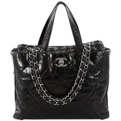 Chanel Portobello Tote Quilted Glazed Calfskin and Tweed Medium